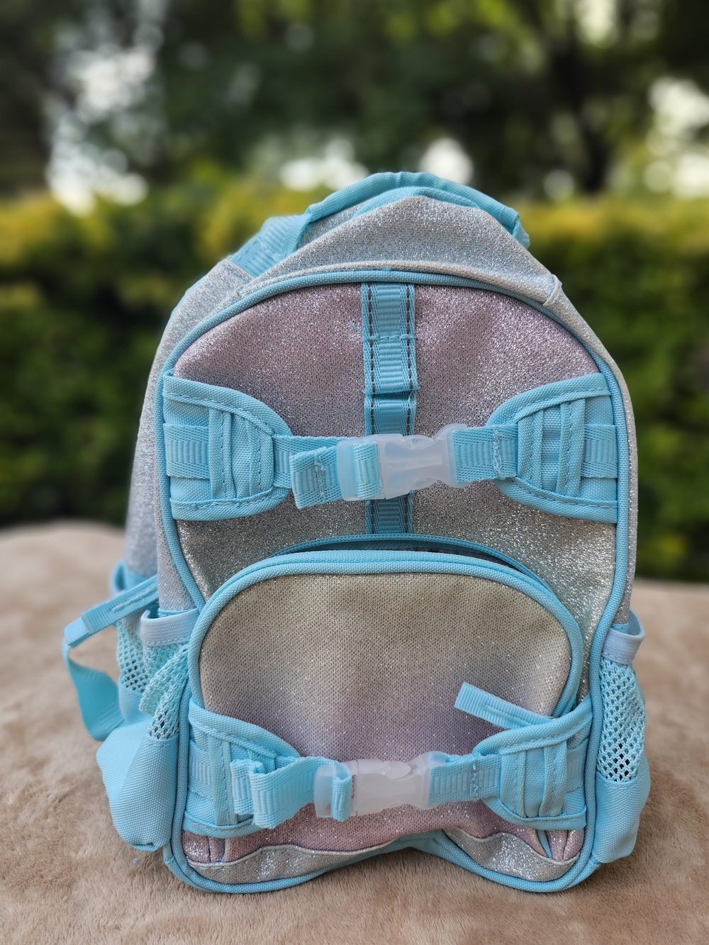 Kids Sparkle Backpack - Light Blue and Iridescent
